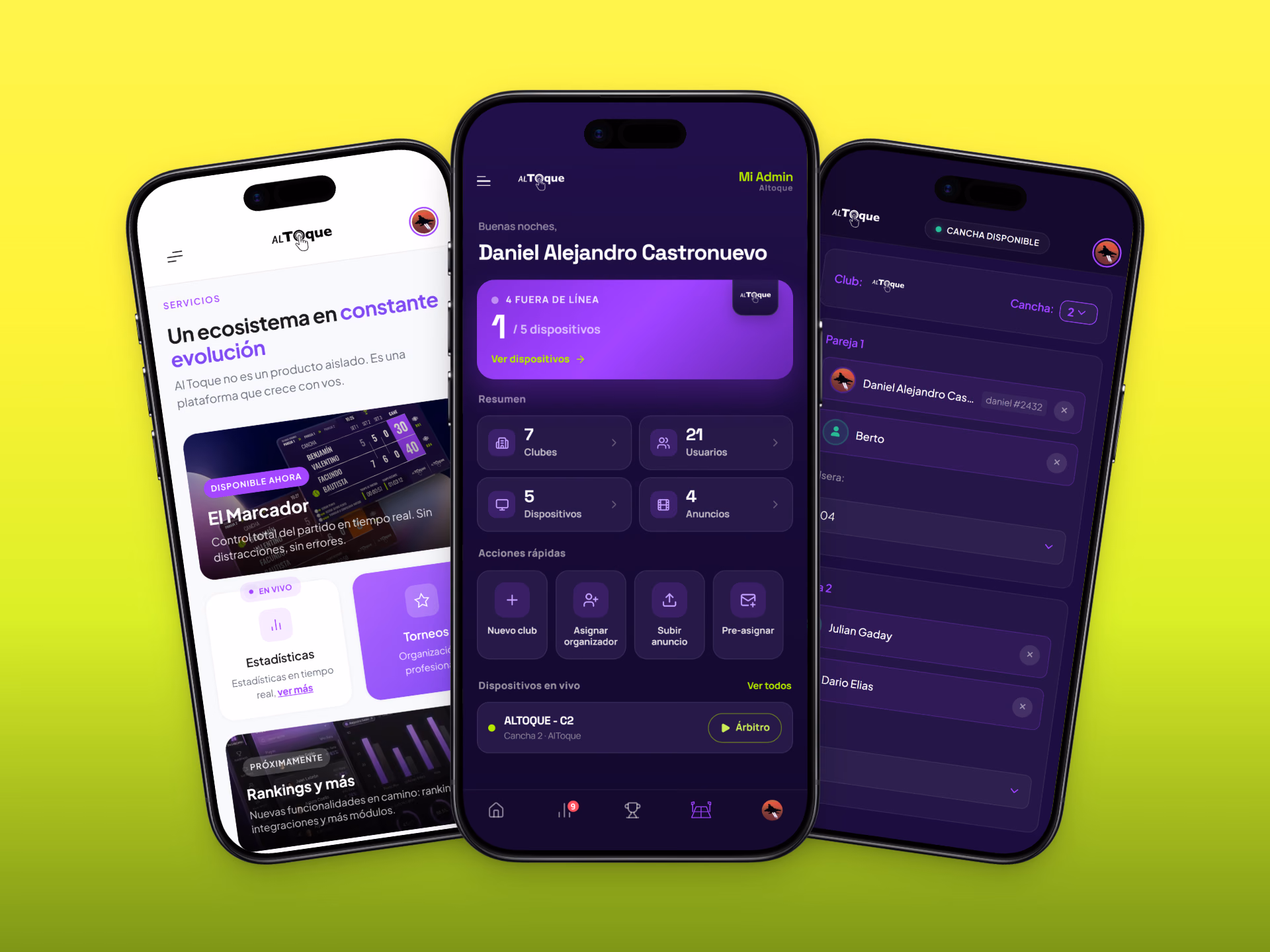 La app de AlToque: historial de partidos y configuración desde el celular